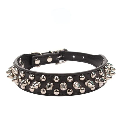 Spiked & Studded Leather Dog Collar