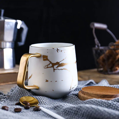 Marble Gold Inlay Coffee Gold Mugs