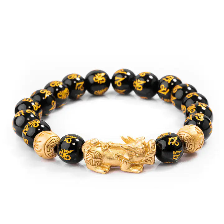 The Wealth Attractor Feng Shui Black Obsidian Bracelet